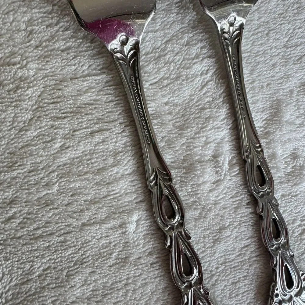 Oneida Chandelier Set of 2 Dinner Forks Community Stainless Flatware -MCM
